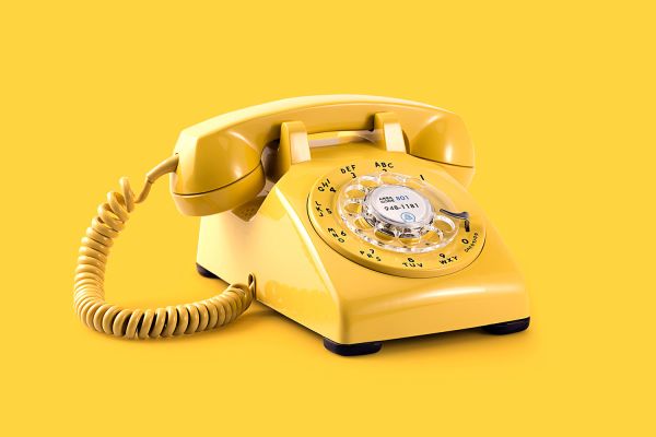 Retro yellow telephone
